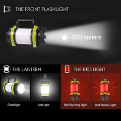 Lanterne de camping à LED USB avec 800 lm, 4 modes, IPX45, résistante à l'eau