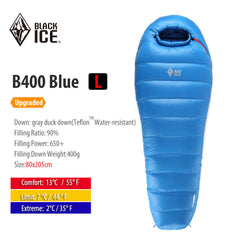 Black ice B-series Mummy 90% Gray Duck Down Sleeping Bag