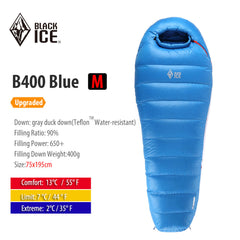 Black ice B-series Mummy 90% Gray Duck Down Sleeping Bag