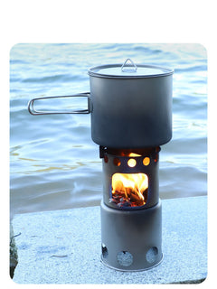 Titanium Portable Firewood Stove Set