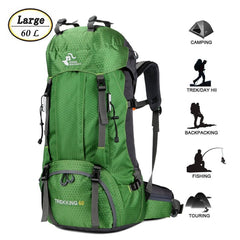 60L Waterproof Lightweight Hiking Backpack with Rain Cover,Outdoor Sport Travel Daypack