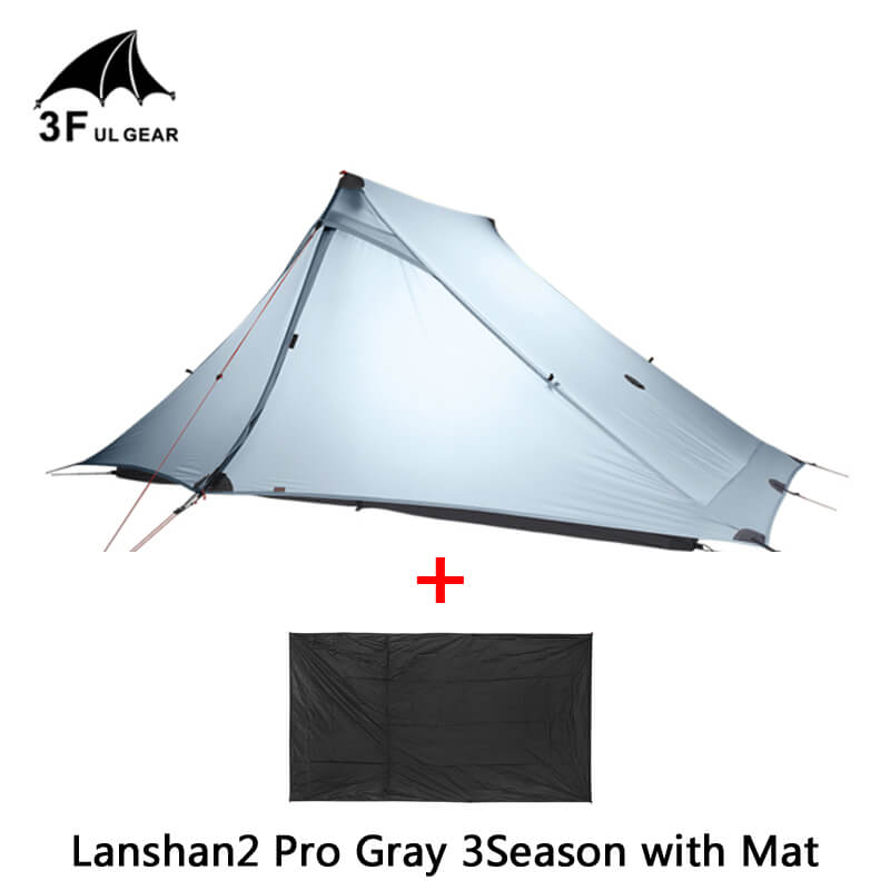 3F UL Gear Lanshan 2 pro Tent (T-door) - 3season Khaki / Official plastic  claw hook / No